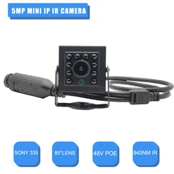 Câmera de segurança hd 5mp ip sony335 mini câmera ip poe onvif p2p com visão noturna., câmera pequena para vigilância e vídeo.