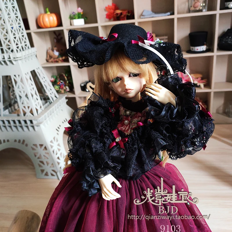 1/4 1/3 BJD платье в западном стиле+ шляпа набор аксессуары для кукол для BJD/SD MSD SD13, не включает в себя куклы, обувь, парик и другие E2693