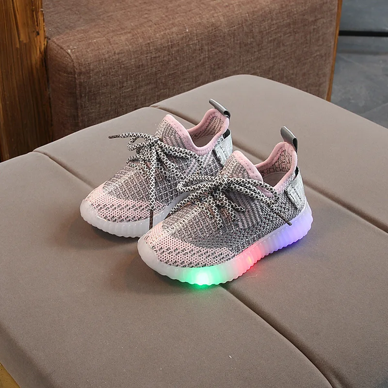 New Autumn Kids Toddler Led Shoes Glowing Sneakers Fashion Luminous Shoes for Girls Boys Children's Shoes Kids Led Shoes - Цвет: Розовый