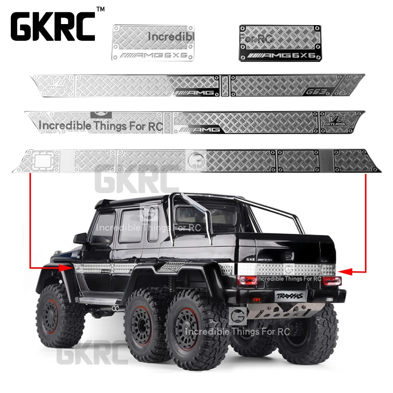 Gkrc Stainless Steel Decorative Sheet Anti-skid Plate For 1/10 Traxxas Trx-6 G63 Trx-4 G500 Rc Car Body Parts Surrounded | Игрушки и