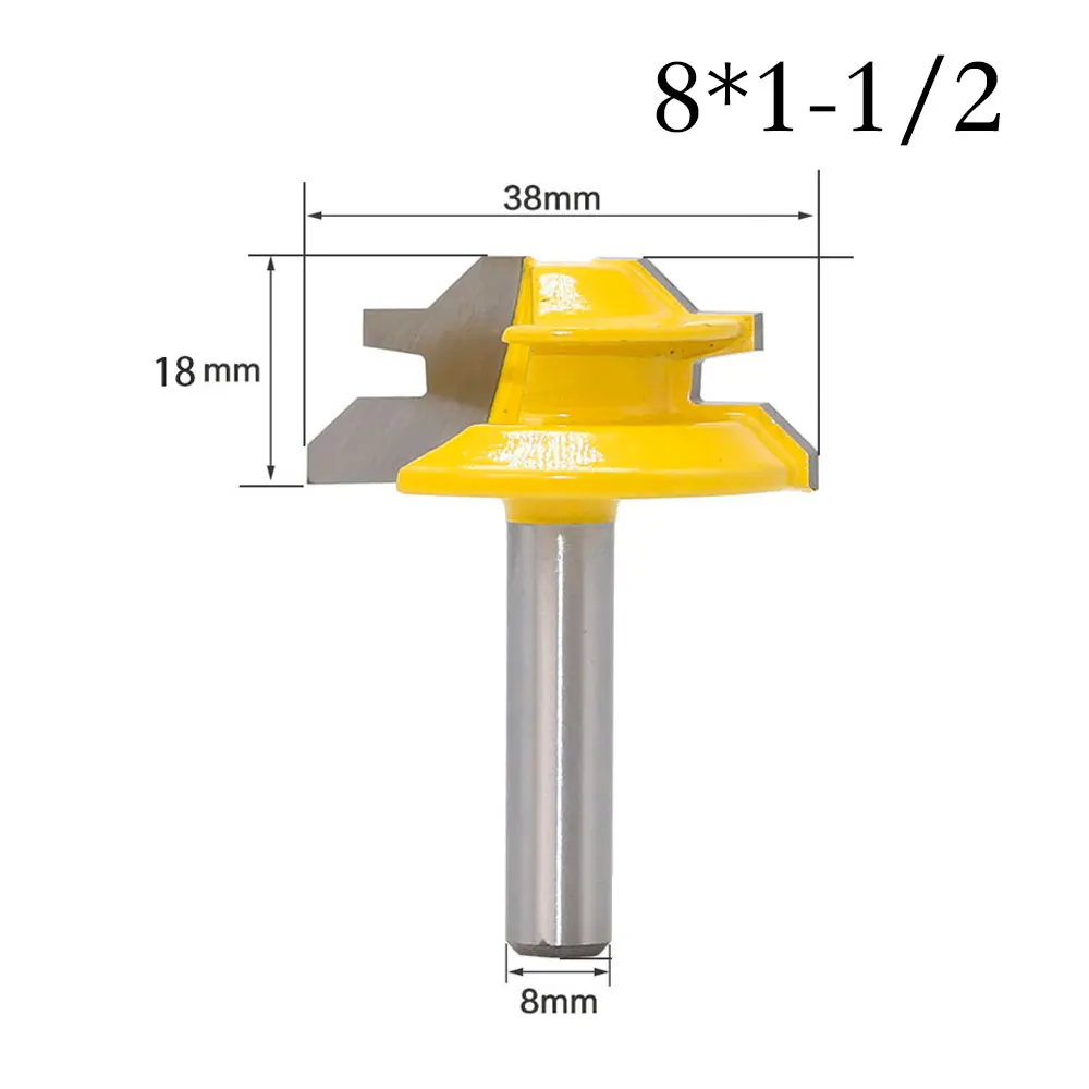 Krachtige 5 Degree Up to 3/4&quot Stock Lock Miter Router Bit Tongue and Groove Set-8mm Shank | Инструменты