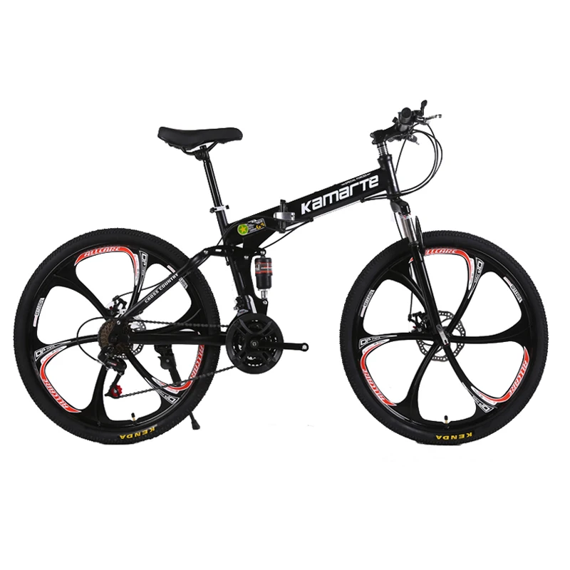 Flash Deal folding mountain bike damping 30 speed 24 26" inch 3/6/10 knife wheel High carbon steel Men and women Portable Mountain bicycle 1