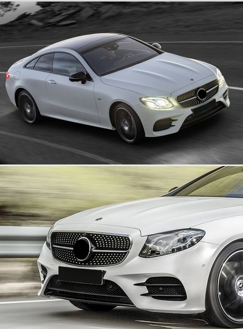 Front grill Diamond grille fit for Mercedes Ben C Class W204 C180 C200 C300 C250 C350 2007- with emblem Gloss/matte black