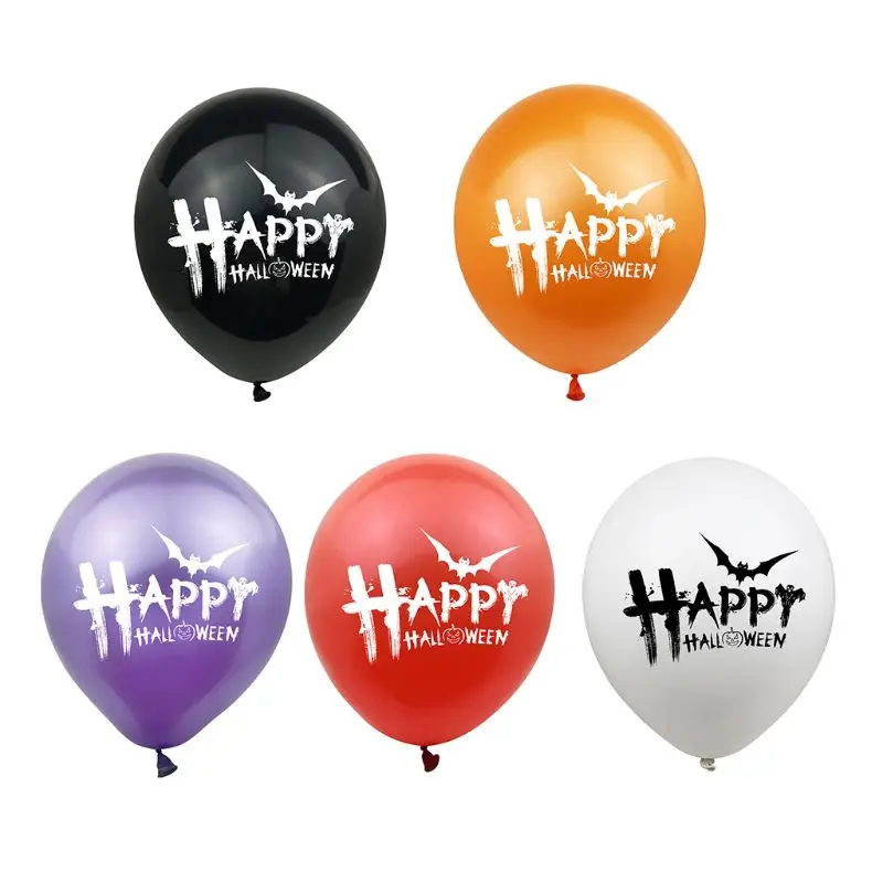 

10PCs 12In 5 Colors Choose Multi Latex Balloon HAPPY HALLOWEEN Spider Terror Pure Color Party Decoration Supplies
