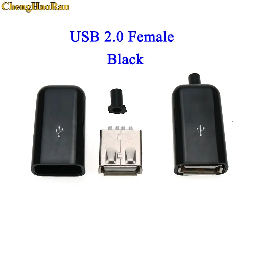 MA-672 ChengHaoRan 100 набор типа A Мужской Женский USB 4 контактный разъем пластиковая крышка type-A DIY наборы usb 2,0 jack - Цвет: MA-672