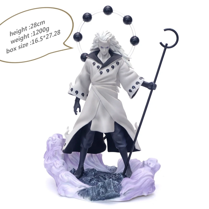 Наруто Учиха Madara Rikudō Sennin Ootutuki Hagoromo Замена лица ПВХ фигурка Коллекция Модель 28 см