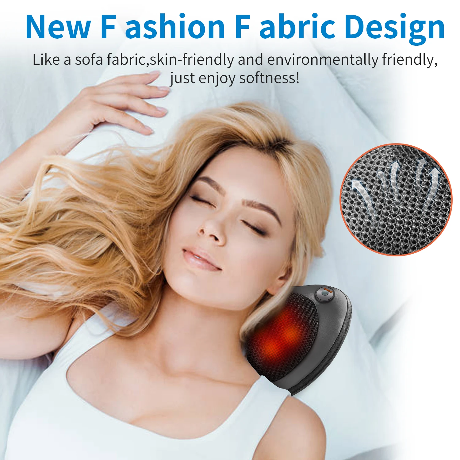Relaxation Massage Pillow Vibrator Electric Neck Shoulder Back Heating Kneading Infrared therapy head Massage Pillow massage pillow