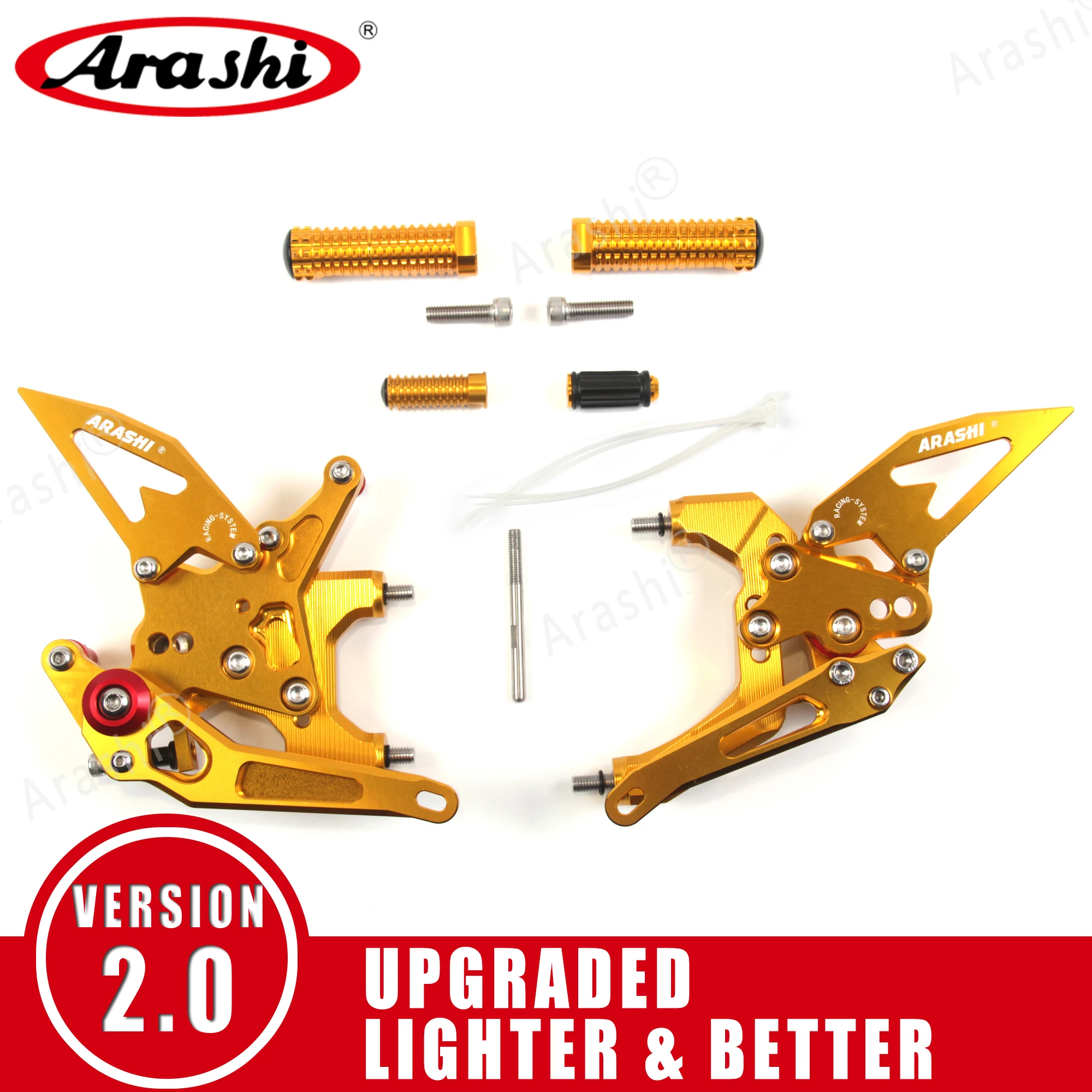 

For DUCATI 959 Panigale 2016 - 2019 CNC Rider Adjustable Footrest Foot Pegs Rearset Foot Rests Silver Black Gold Aluminum Arashi