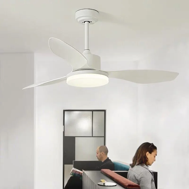 

Nordic Creative Ceiling Ceiling Fans 3 Blades ABS Fan Ceiling Fans Lamps With Lights For Living Room home LED dimming light