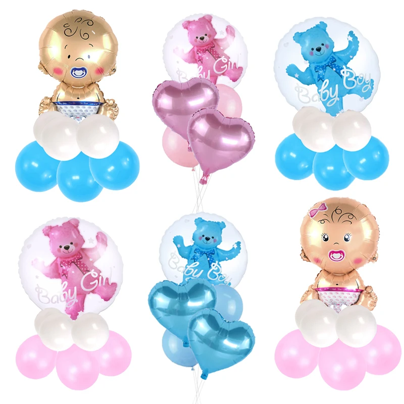 Trasparente Baby Boy Baby Girl Bubble Bear Palloncini Battesimo Battesimo Decorazioni Per Feste Baby Shower Genere Rivela Baby Shower Decor