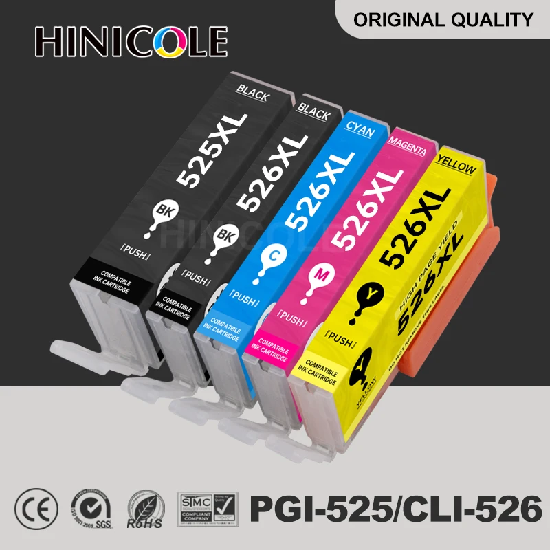 5 Pack PGI-525 CLI-526 Compatible Ink Cartridge For Canon PIXMA IP4850 IP4950 IX6550 MG5150 MG5250 MG5350 MX885 MX895 Printer | Компьютеры