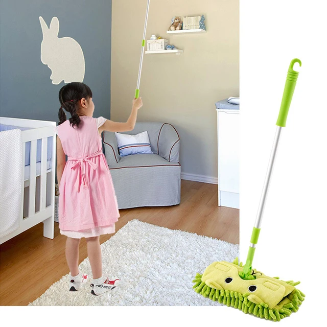 Restaurant Gifts Stretchable Pretend Play Floor Mop Ergonomic Kindergarten Kids Toy Early Education Cleaning Tools Multifunction 5