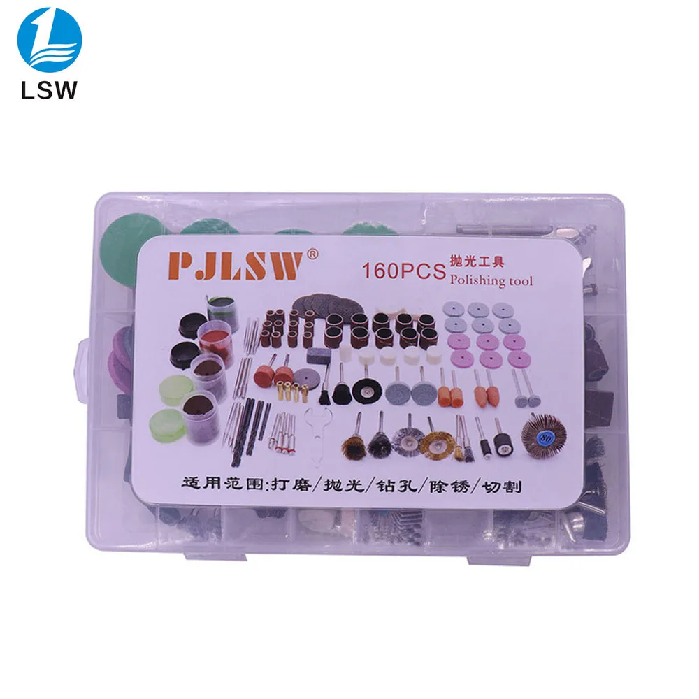 

PJLSW 160PCS Dremel Mini Drill Rotary Tool Accessories Bit Set for Grinding Polishing Cutting Abrasive Tools Kits