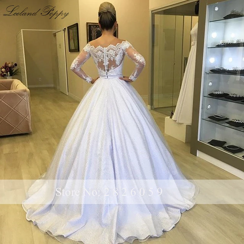 Lceland Poppy A-Line Свадебные платья Vestido de Noiva с длинным рукавом, Кружевная аппликация, длина до пола, свадебное платье с поясом