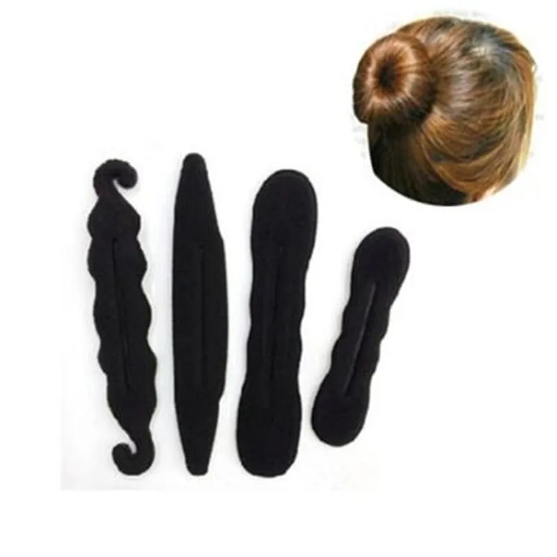 4pcs/set Hair Styling Magic Sponge Clip Foam Bun Curler Hairstyle Twist