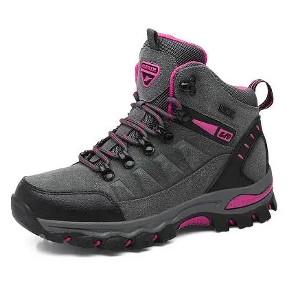 Осенне-зимняя теплая обувь большого размера для походов на открытом воздухе; Пара моделей - Цвет: Розовый