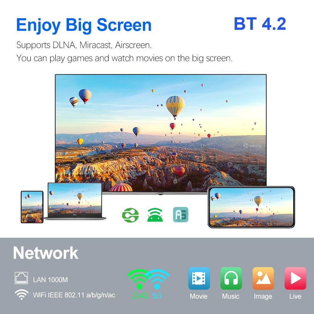 Caixa de tv Android Inteligente 1 Tvbox 4gb 32gb Amlogic S905x3 Wifi 1000m bt 4k Media Player Suporte Dolby Atmos Áudio Tox1 9 Tox - Image 5