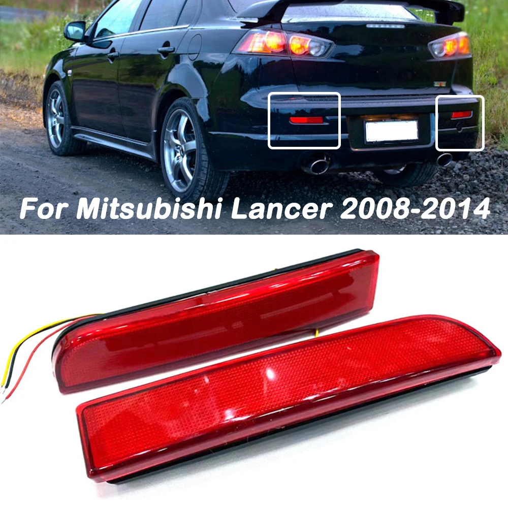 

2x Rear Bumper Reflector Brake Light For Mitsubishi Lancer 2008-2011 2012 2013 2014 EVO Evolution Outlander Sport LED Tail Lamp