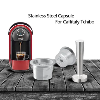 

Caffitaly Tchibo Cafissimo ALDI Expressi Refillable K-fee Coffee Capsule Pod Filters Stainless Steel Tamper Spoon Set