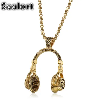 

Men's Hip Hop Microphone Headset Titanium Steel Pendant Necklace Punk Style Birthday Gift for Friends