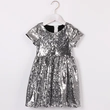 Платье с блестками для девочек; серебристое детское платье принцессы с блестками; летнее платье для маленьких девочек; Свадебные платья для первого причастия; праздничное платье для девочек