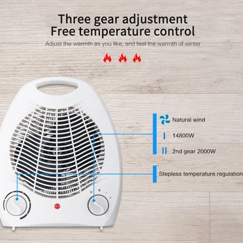 

Mini Heater 800W/1500W Heating Device Radiant Warmer Portable Air Fan Heater For Winter Home Office Warmer Machine US EU UK Plug