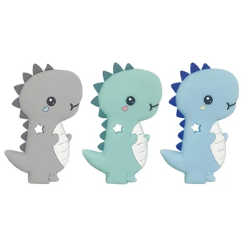 

Baby Teether Mini Dinosaur Cartoon Tooth Gel Baby Chew Food Grade Silicone Teether