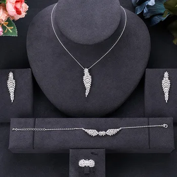 

jankelly Nigeria 4pcs Bridal Zirconia Jewelry Sets For Women Party, Luxury Dubai Nigeria CZ Crystal Wedding Jewelry Sets