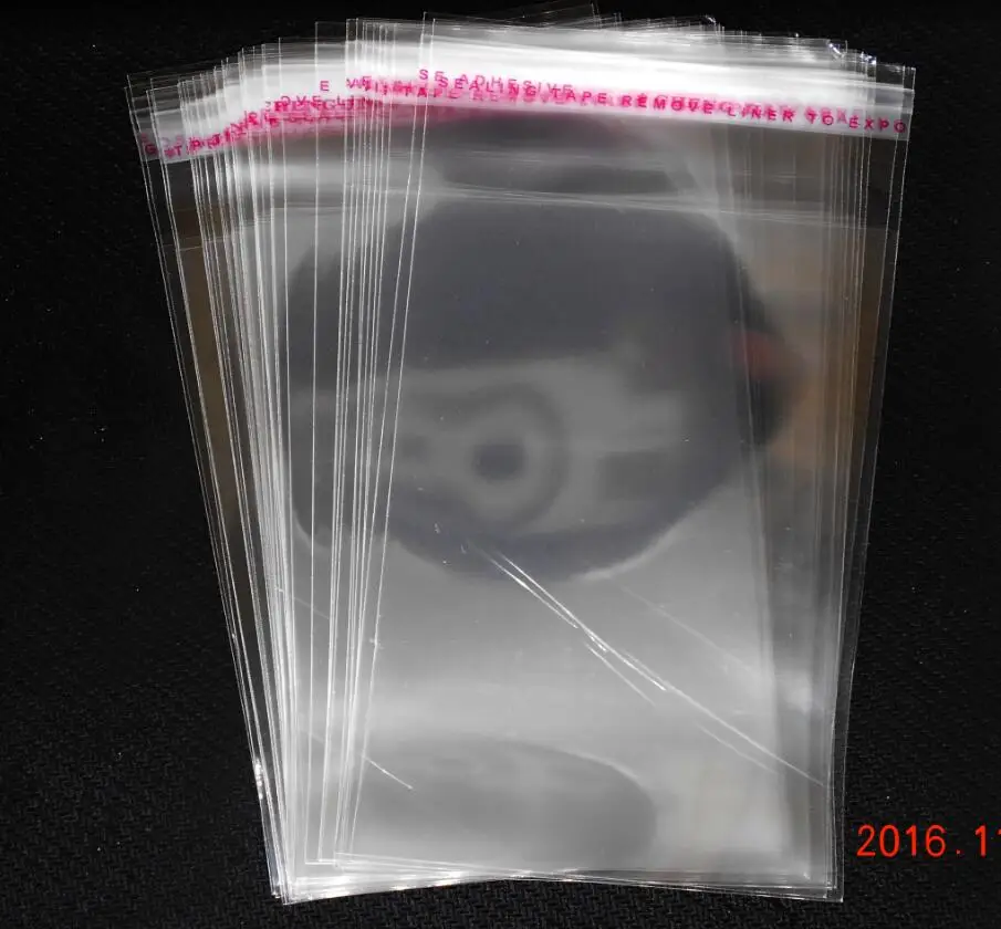 Прозрачные самоклеящиеся пластиковые пакеты 200 шт 14х8 см|plastic clear|plastic bag adhesive sealbag