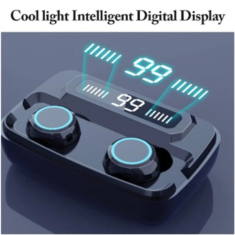  3300mAh IPX7 Bluetooth Headphone Wireless Digital LED Display Touch Control For Iphone Samsung Xiao - 4000253026864