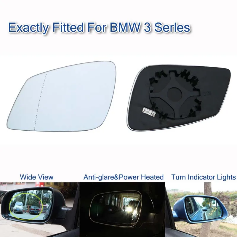 

Brand New Power Heated Blue Wide Angle Sight Side Rear View Mirror Glasses For BMW 3 /5/7 Series / Z4