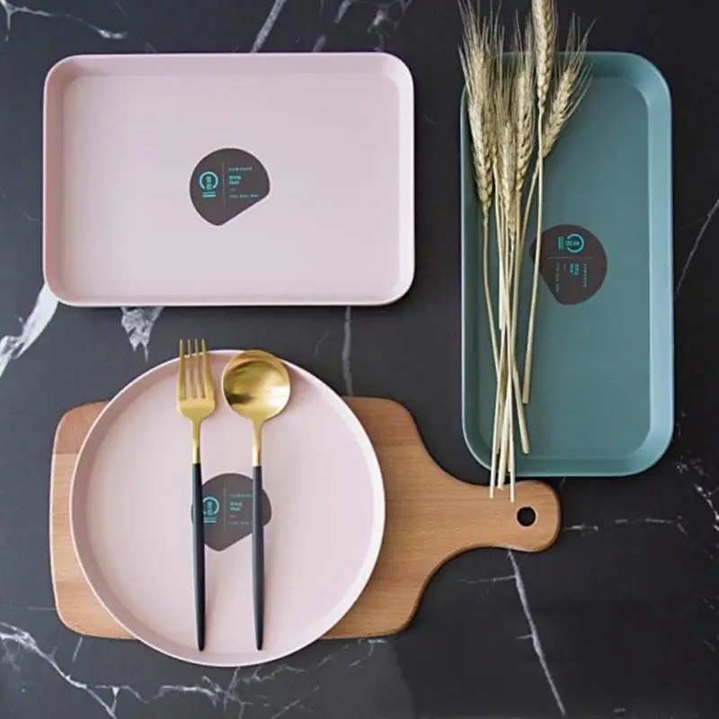 

Nordic Innovative Geometric Storage Trays Tea Breakfast Bread Plastic Combination DesktopTray Home Organizer Decorative Tray