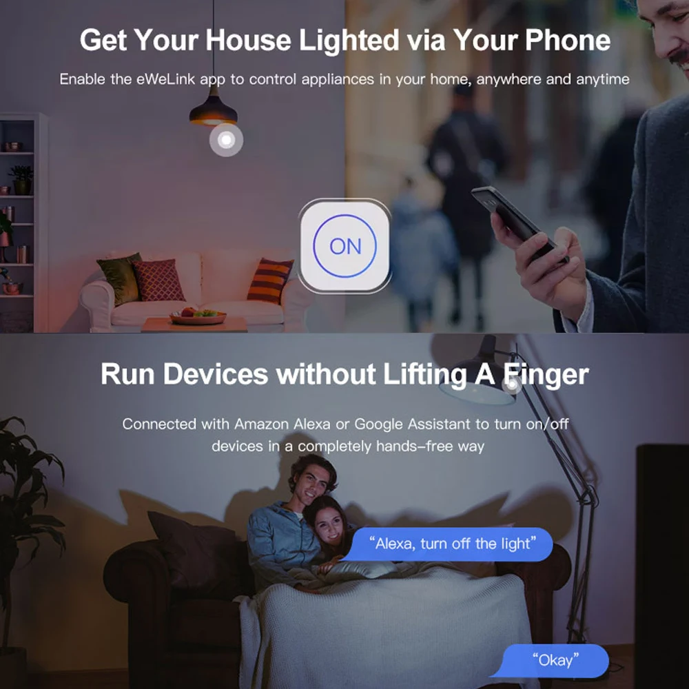 Sonoff мини двухсторонний умный переключатель DIY маленький корпус пульт дистанционного управления умный дом автоматизация выключатели WiFi переключатель для Alexa Google Home