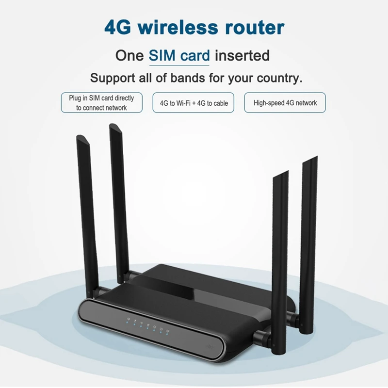 Wi-Fi маршрутизатор повторитель 300 Мбит/с со слотом для sim-карты и 4 антеннами 5Dbi 4G ITE модем маршрутизатор WE5926-EU Plug