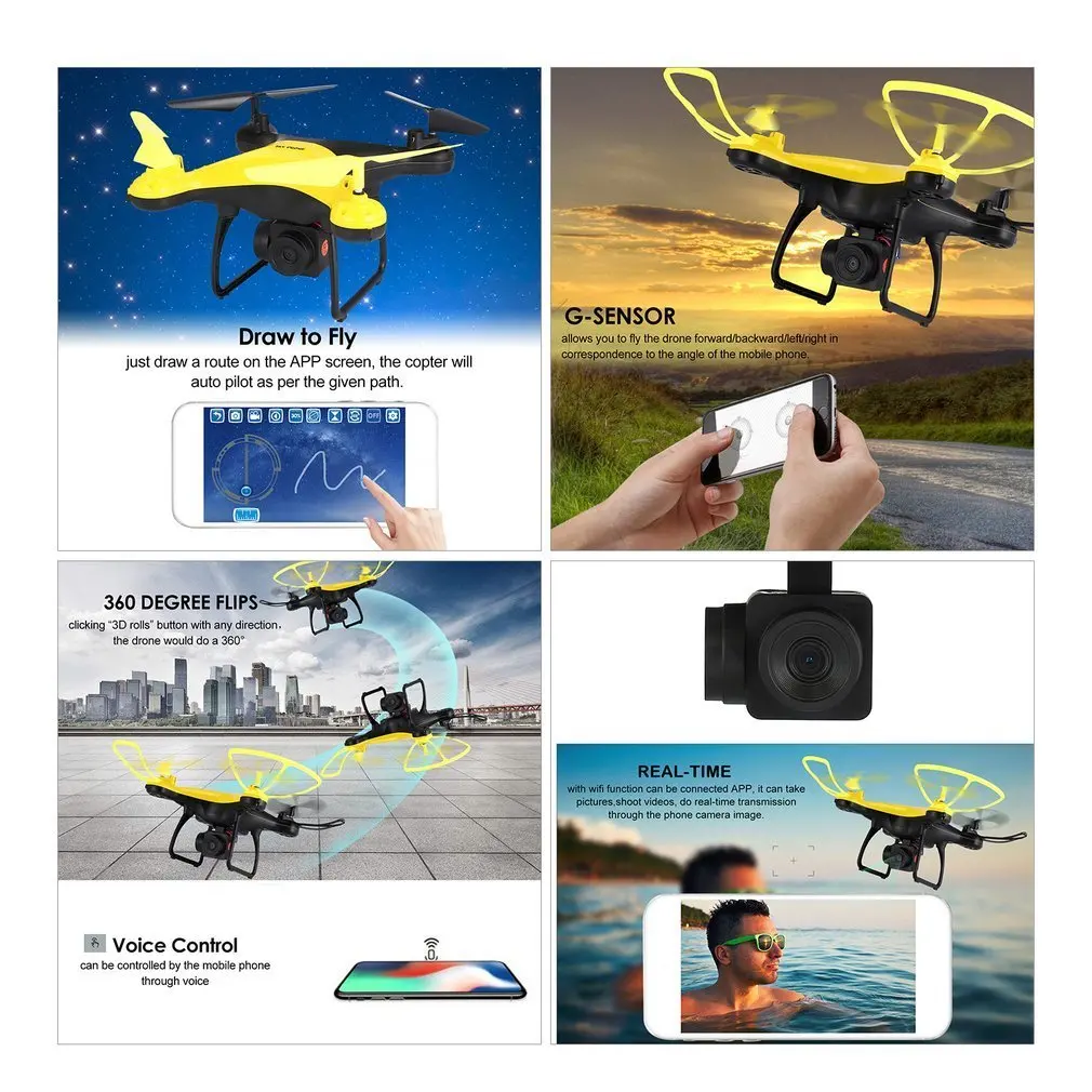 X35SH 2,4G селфи Радиоуправляемый Дрон Квадрокоптер без камеры/Wi-Fi FPV/720 P HD камера 20 минут длинный Полет Высота удержания Безголовый 3D флип