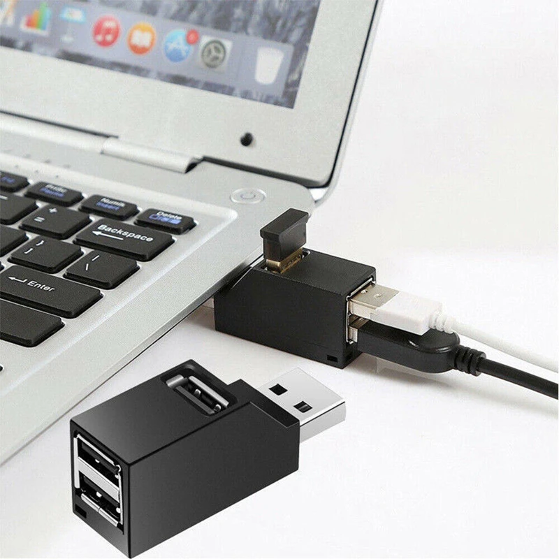 Adaptador extensor com 3 portas para computador portátil e telefone móvel