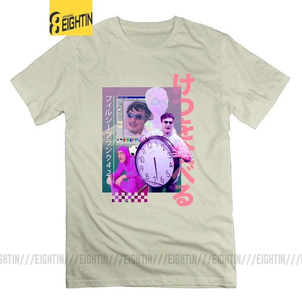 Eightin Vaporwave грязный Франк 420 Футболка хлопок большой размер Crewneck печатные футболки для мужчин футболки с коротким рукавом подарок - Цвет: Бежевый