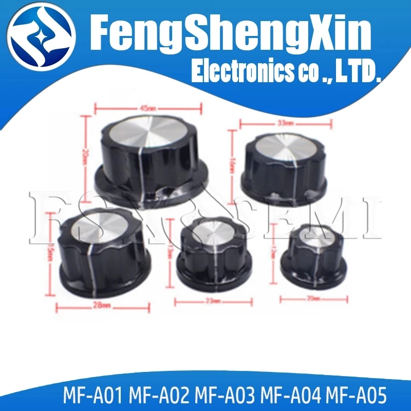 Potentiometer Knobs 10pcs MF-A01 potentiometer knob WH118/WX050 bakelite knob copper core 6mm