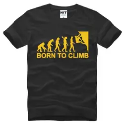 Футболки Born To Climb Evolution для мужчин с коротким рукавом и круглым вырезом, Хлопковая мужская футболка Летняя футболка для фитнеса для мужчин