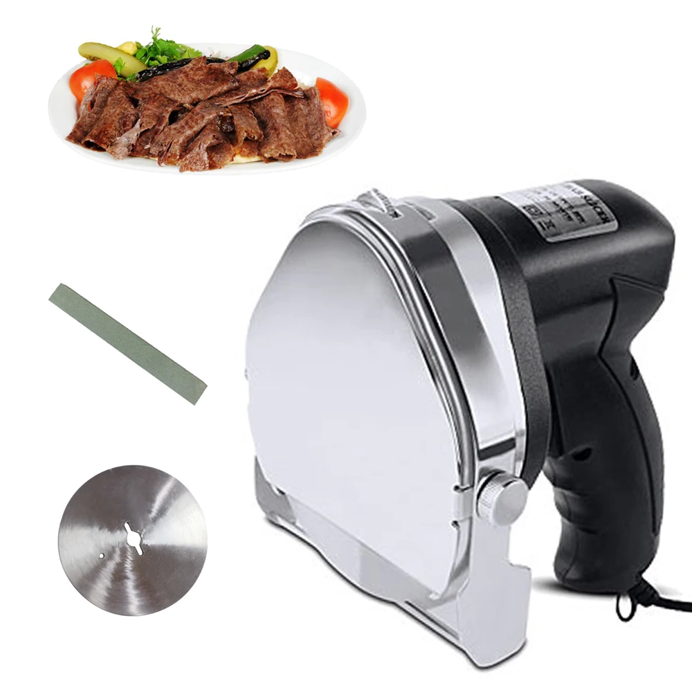 

Commercial Electric Kebab knife With Adjustable Blade Professional Sliced Meat Gyros Cutter Blade Meat Slicer Round for Kebab