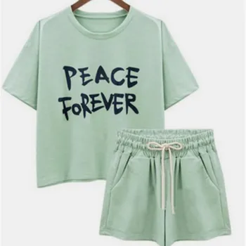 

QWEEK Pijamas Feminino Women Pyjama Sleepwear Lounge Wear Loose Casual Pajamas Cotton Womens Summer 2-piece Pants Set 2020