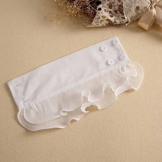 LEEQ Maniche Finte Donna - Polsini Rimovibili Con Bottone - Morbide E Eleganti - Taglia Unica - Foto 3