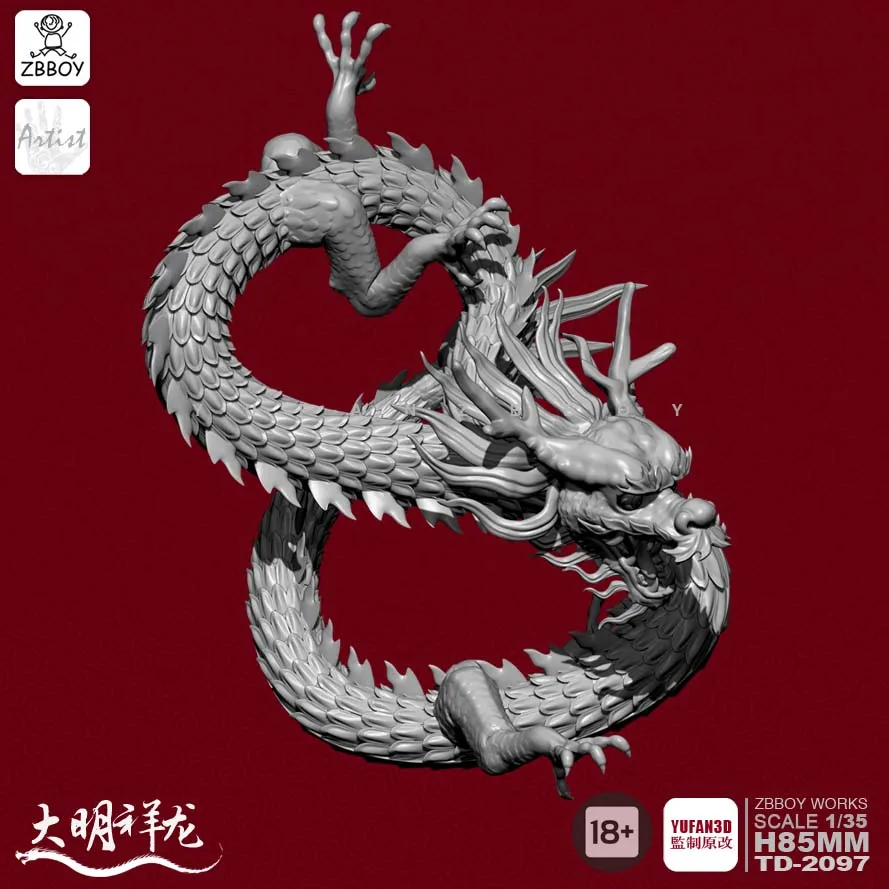 85mm resina kits resina clássico dragão chinês