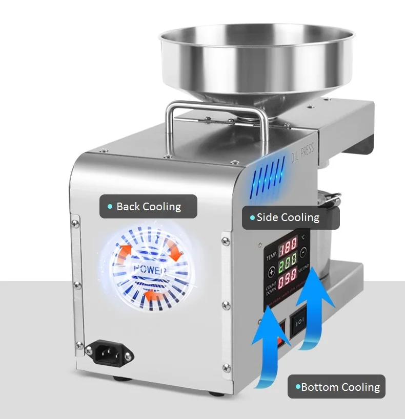 X5S 220V / 110V Intelligent Oil Press Automatic Household and Commercial Stainless Steel Hot and Cold Oil Extraction Machine 5