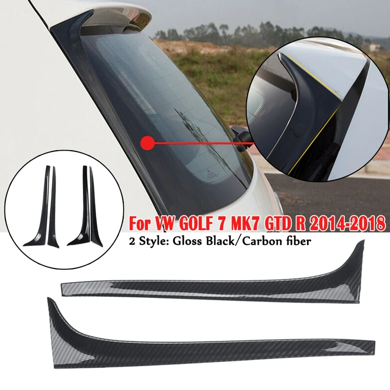 

Carbon Fiber Rear Window Side Spoiler Wing For GOLF 7 MK7 GTD R 2014-2018 Car-styling Auto Rear Window Mirror Tail Accessories