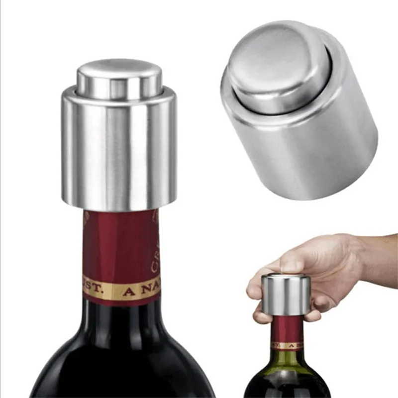 

1 Pc Stainless Steel Vacuum Wine Bottle Stopper Sealed Storage High Quality Plug Liquor Flow Stopper Pour Cap