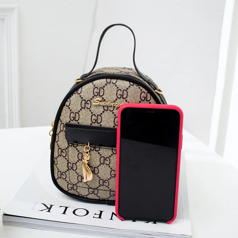 

Small Backpack 2019 New Style Korean-style Crossbody Bag Contrast Color Small Bookbag Fashion Small Fresh Women's Bag