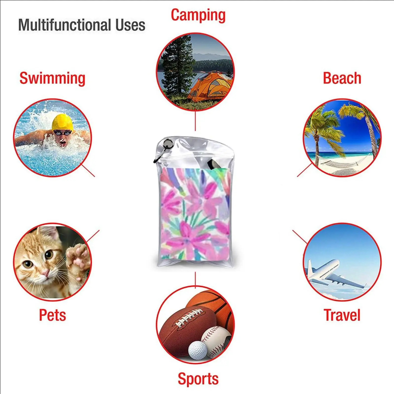 Full Flower Quick Dry Towel Gym Sports Bath Portable For Women Cute Mermaid Headband Floral Flamingo Designer Women Measures