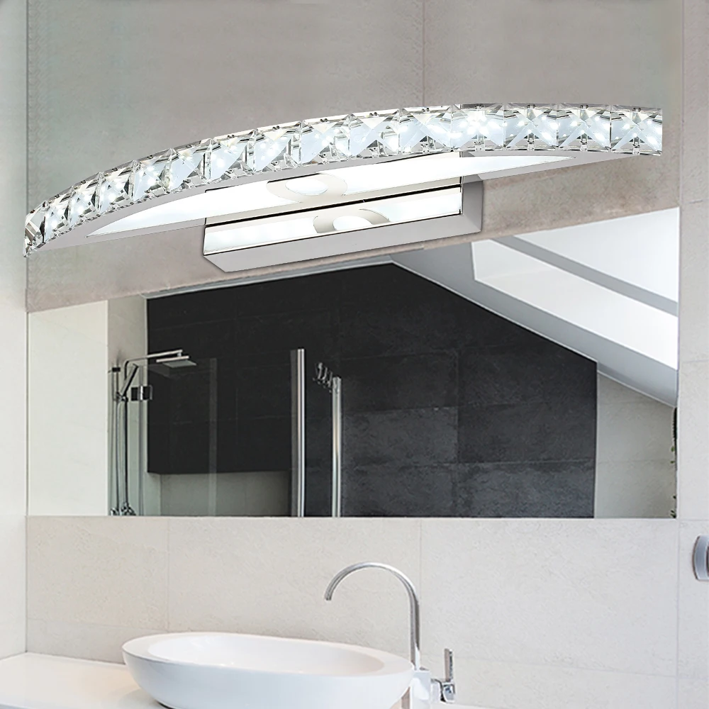 

Modern Crystal Mirror Wall Lamps L44 54 70CM vanity light in Bathroom 10W 15W 18W LED Sconces Lamps Warm White & Cool White