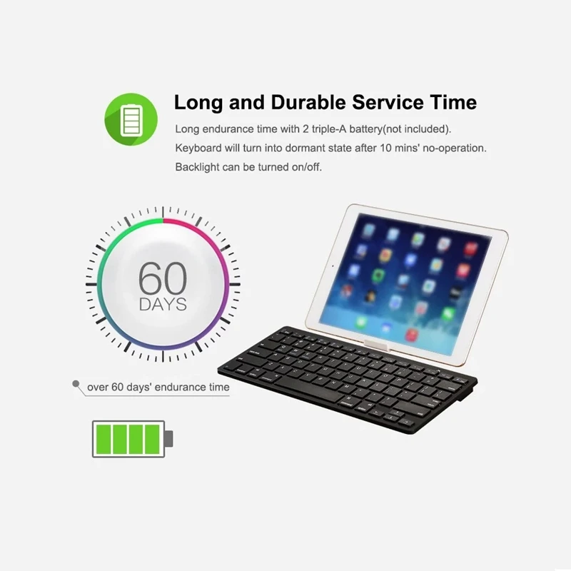 Портативная беспроводная клавиатура BT3.0 планшет ноутбук смартфон iPad мини для IOS